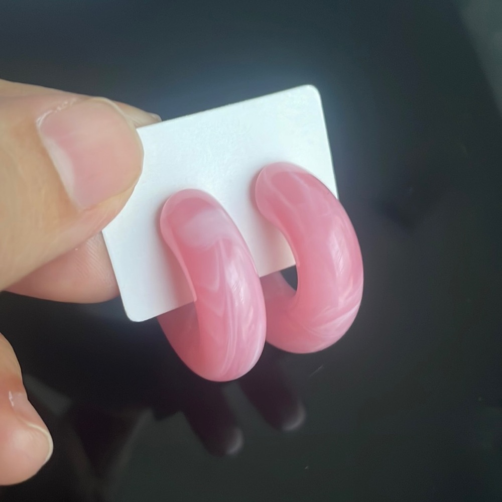 thick pink stainless steel hoops